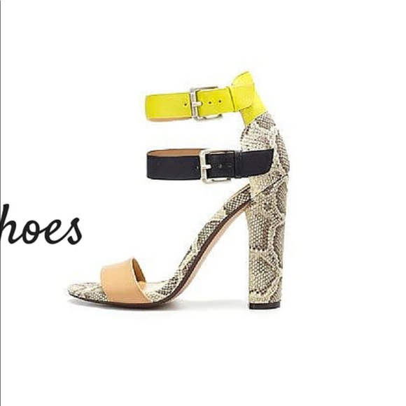 ZARA COLLECTION Color Block and Animal Print Heeled Sandals/PREOWNED - Picture 6 of 17